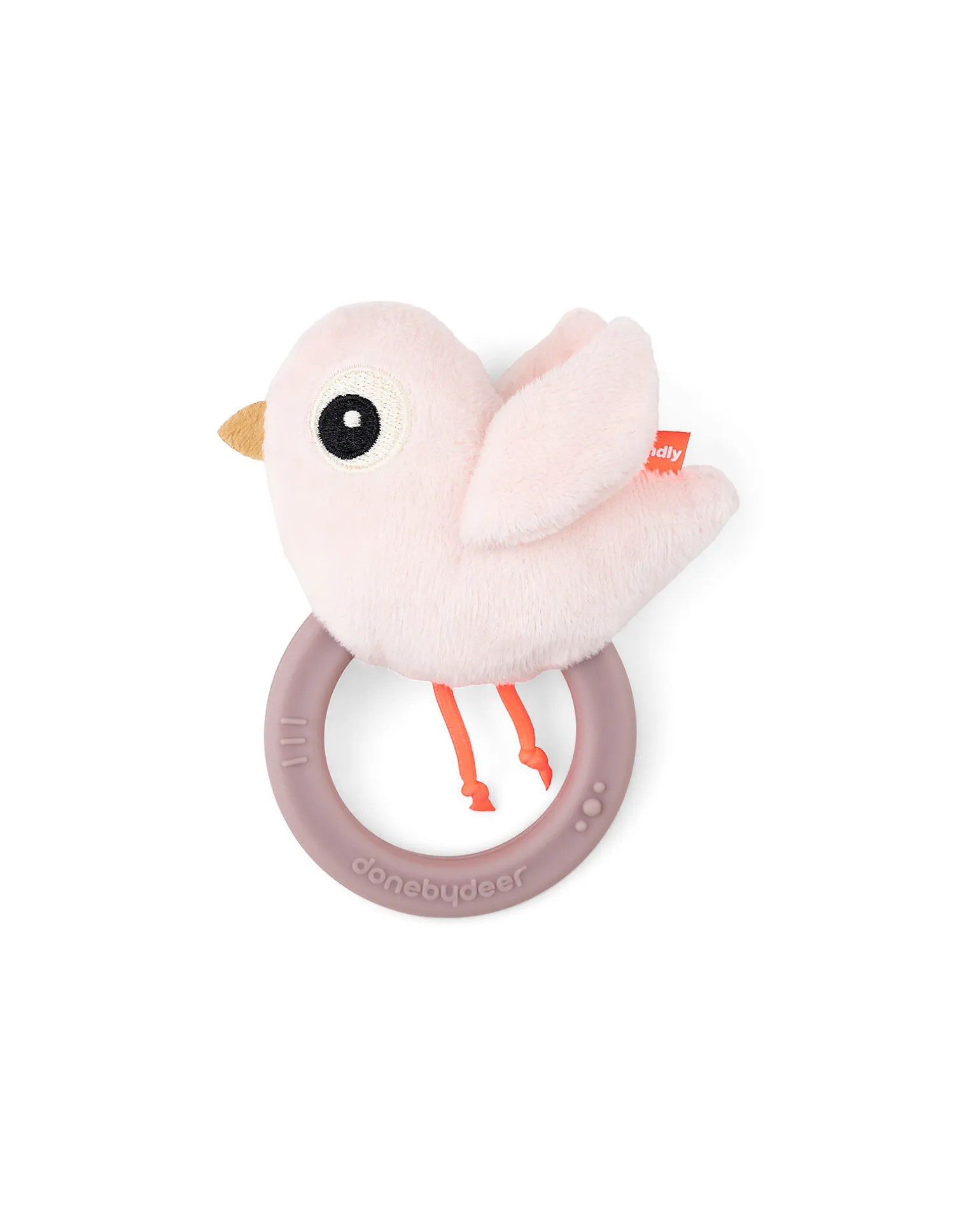 Sonaglio Sensoriale con Massaggiagengive - 11 x 9,5 x 3,5 cm - Birdee - Cipria - 0+