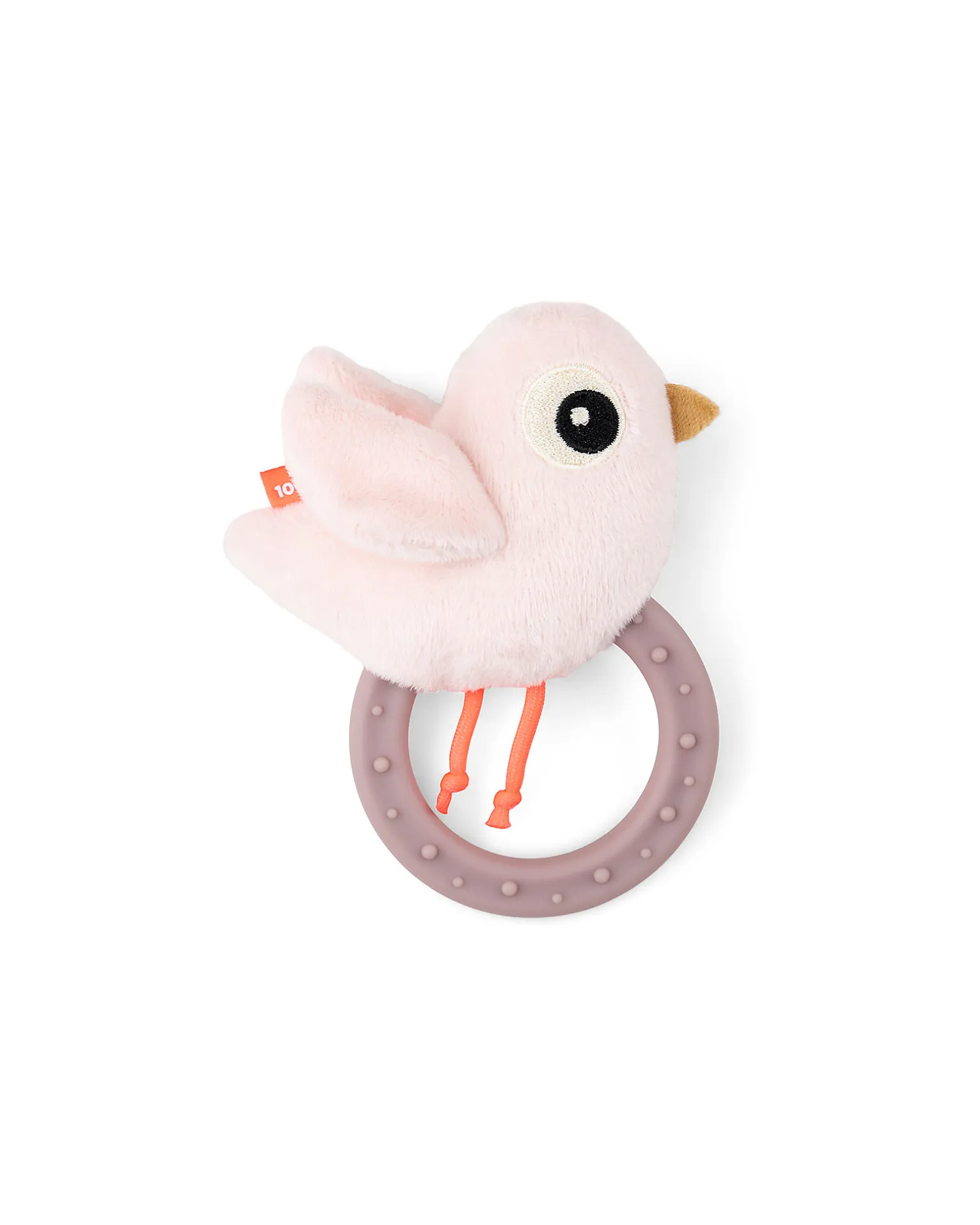 Sonaglio Sensoriale con Massaggiagengive - 11 x 9,5 x 3,5 cm - Birdee - Cipria - 0+