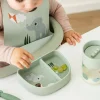 Stick&Stay Ciotola con Scomparti - Playground - Verde - 100% Silicone Alimentare