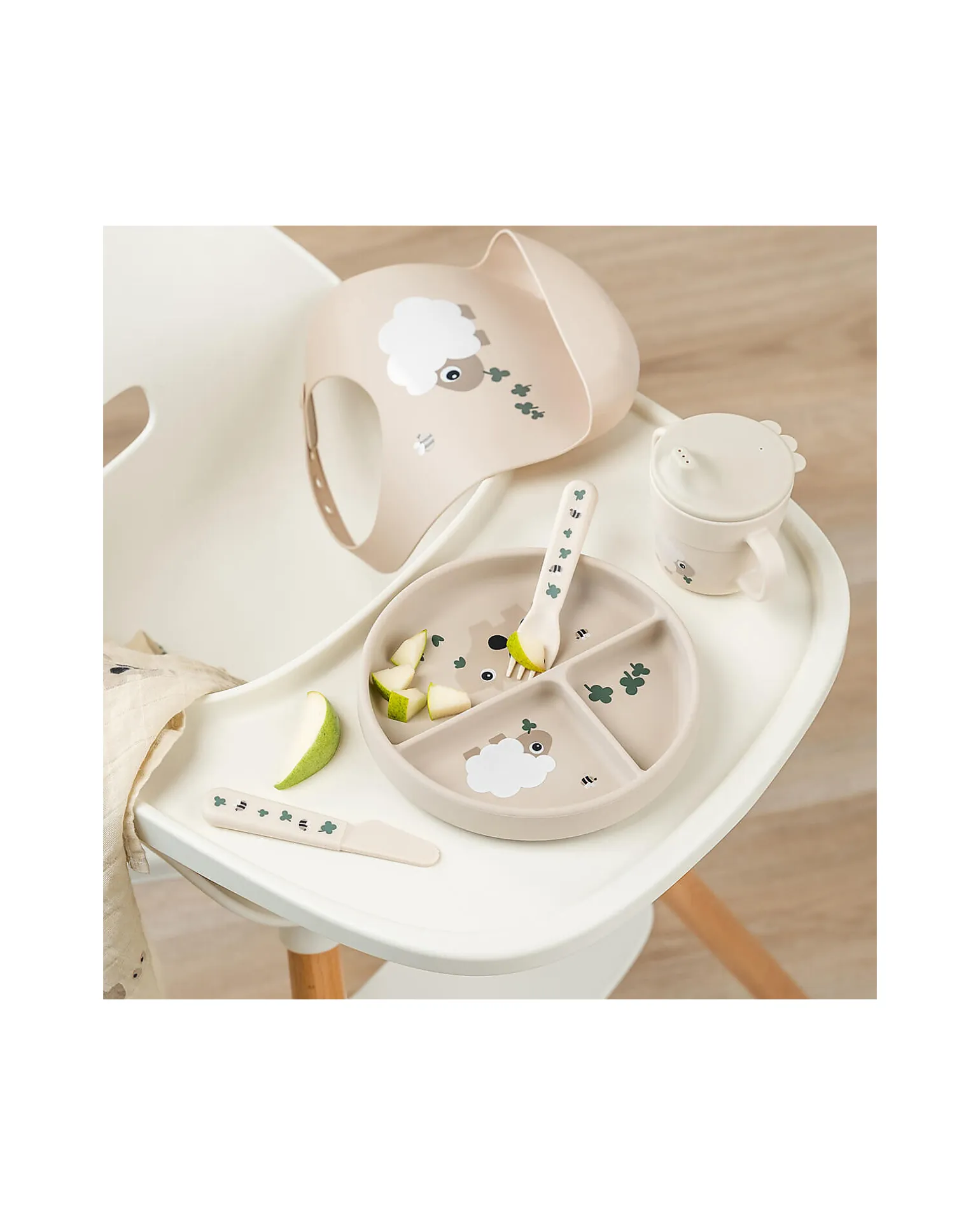 Stick&Stay Piatto con Scomparti - Tiny Farm - Sabbia