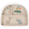 Stick&Stay Piatto con Scomparti - Celebration - Sabbia - 100% Silicone Alimentare