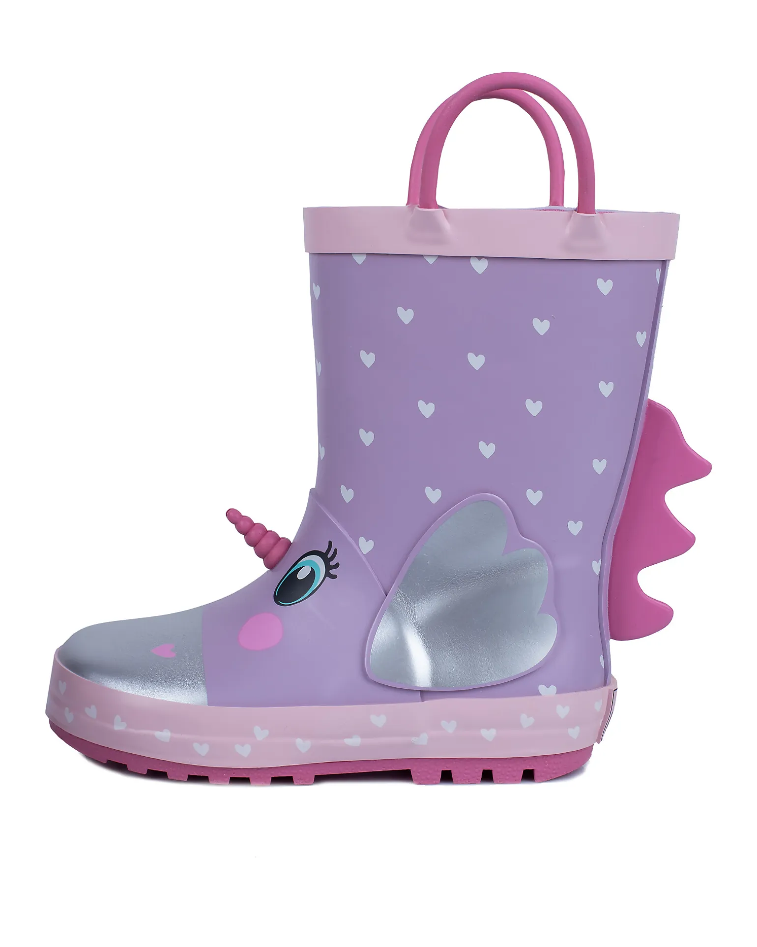 Stivali da Pioggia in Gomma - Foderati in Cotone - Unicorno Cuori