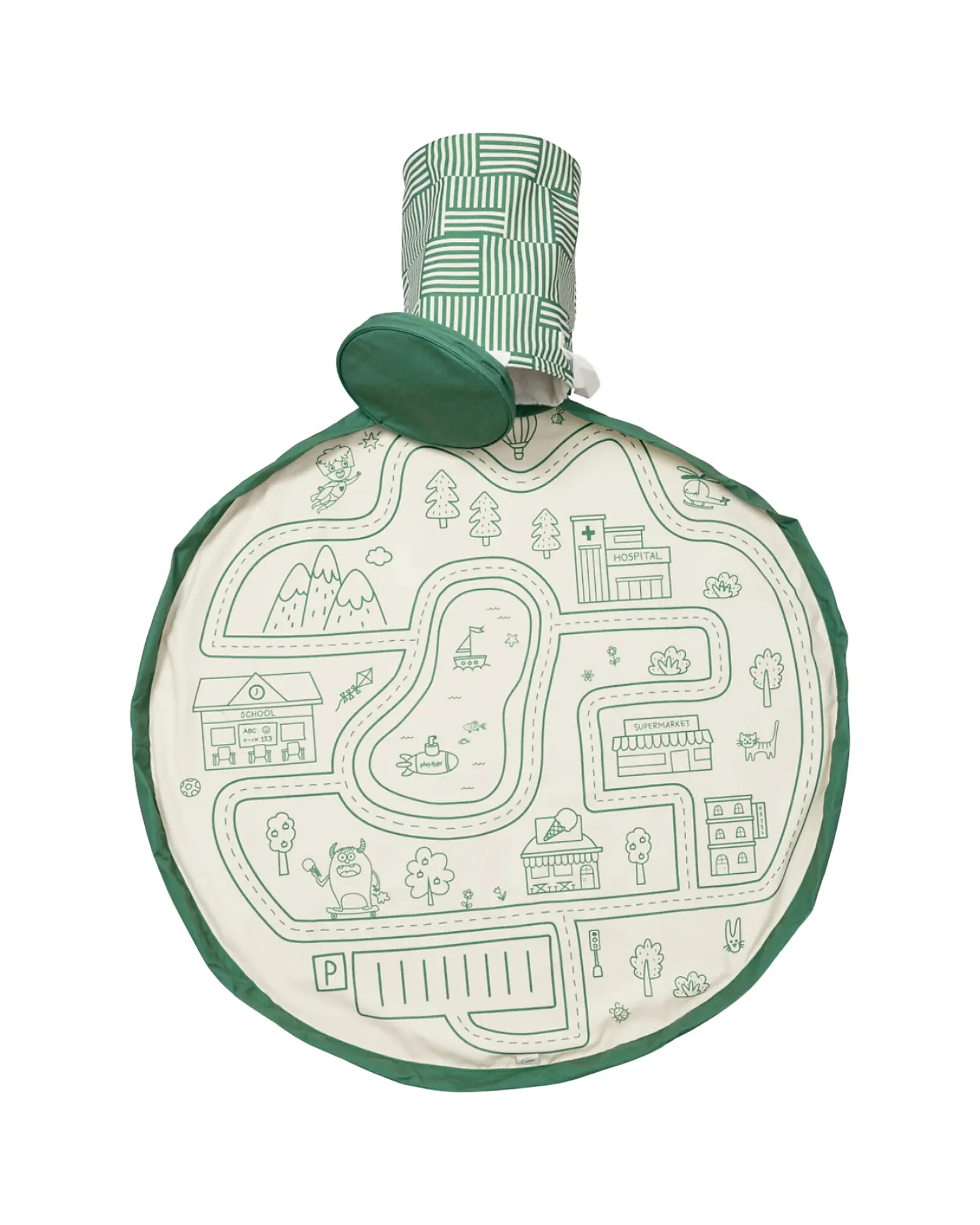 Tappeto Gioco + Cesta Porta Giochi 2-in-1 - Strada - 3+ anni