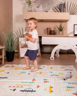 Tappeto Gioco Pieghevole Montessori 2 in 1 Reversibile e Morbido - Dino Friends - 180x150cm - dalla Nascita