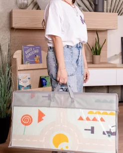 Tappeto Gioco Pieghevole Montessori 2 in 1 Reversibile e Morbido - Dino Friends - 180x150cm - dalla Nascita