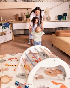 Tappeto Gioco Pieghevole Montessori 2 in 1 Reversibile e Morbido - Animal Friends - 180x150cm - dalla Nascita