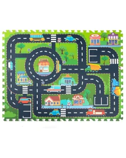 Tappeto Gioco Puzzle Montessori - City - 12 Pezzi - Morbido e Sicuro dalla Nascita - 117,5x88,5 cm - dalla Nascita