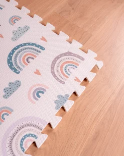 Tappeto Gioco Puzzle Montessori - Rainbow - 6 Pezzi - Morbido e Sicuro dalla Nascita - 175x117cm - dalla Nascita