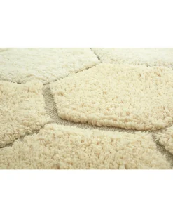 Tappeto Tondo - Honeycomb - Avorio/Oro - Cotone - Collezione Planet Bee - Diametro 140 cm