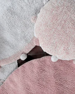 Tappeto Tondo Lavabile Bubbly - Rosa Vintage - 120 cm diametro