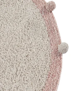 Tappeto Tondo Lavabile Bubbly - Rosa Vintage - 120 cm diametro