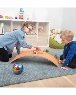 Tavola di Equilibrio - Feltro Arancione - in Legno - Divertimento ed Esercizio per Grandi e Piccini