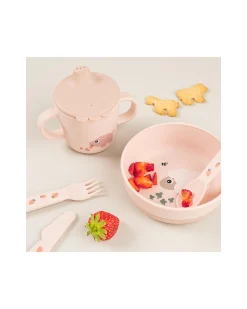 Tazza con Beccuccio e Manici - Tiny Farm - Cipria - 100% Silicone Alimentare