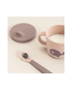 Tazza con Beccuccio e Snack Foodie - Wally - Rosa Cipria - 100% PP Alimentare