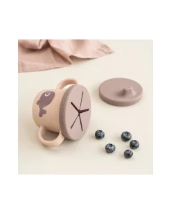 Tazza con Beccuccio e Snack Foodie - Wally - Rosa Cipria - 100% PP Alimentare