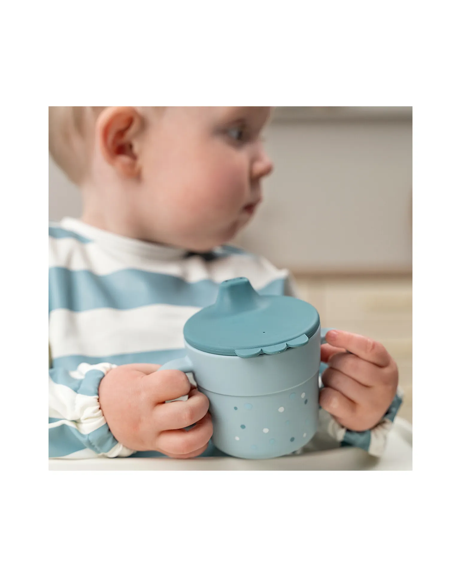Tazza con Beccuccio - Happy Dots Blu - 100% PP Alimentare