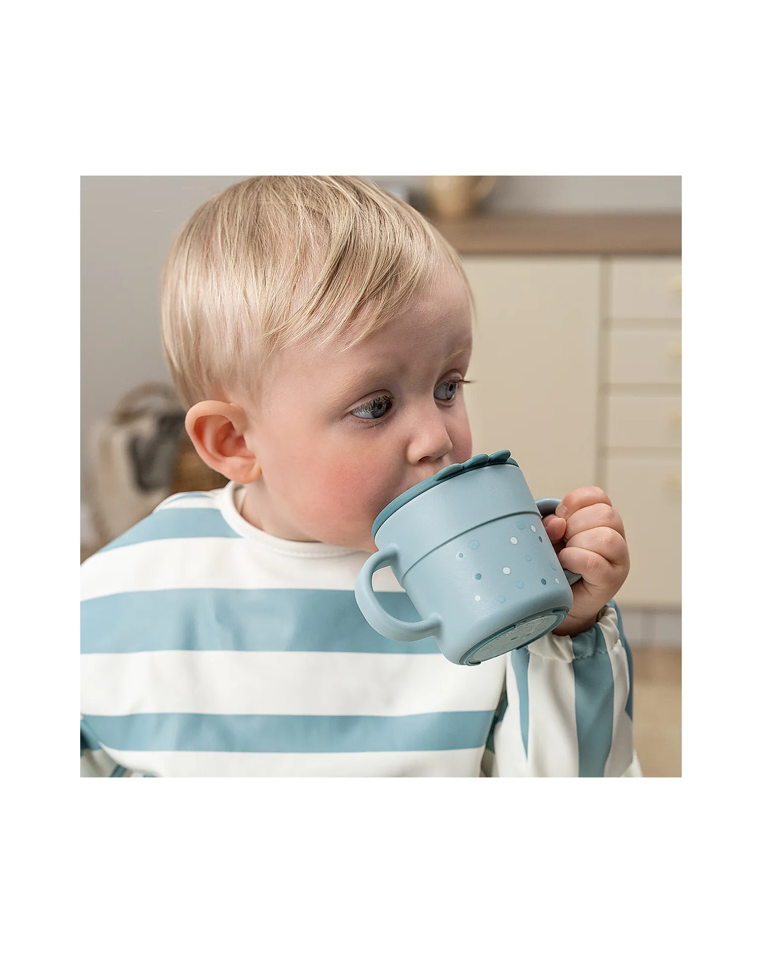 Tazza con Beccuccio - Happy Dots Blu - 100% PP Alimentare