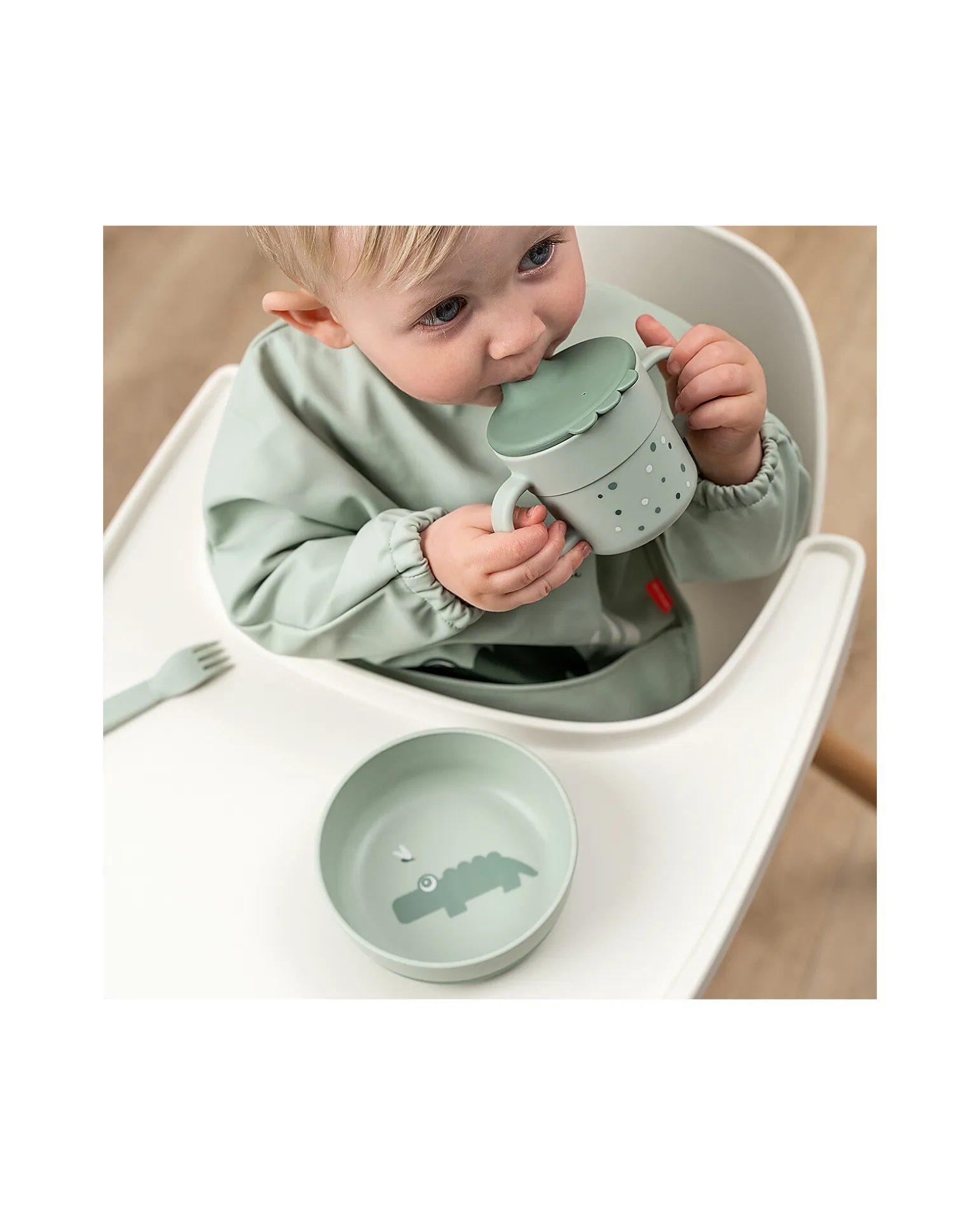 Tazza con Beccuccio - Happy Dots Verde - 100% PP Alimentare