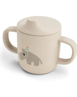 Tazza con Beccuccio 120 ml - Celebration - Sabbia - 100% Silicone Alimentare - con Due Manici