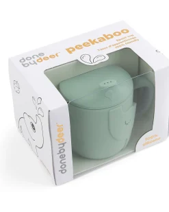 Tazza con Beccuccio Peekaboo - Elphee - Verde - 100% Silicone Alimentare - con Due Manici