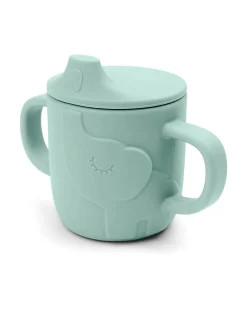 Tazza con Beccuccio Peekaboo - Elphee - Blu - 100% Silicone Alimentare - con Due Manici