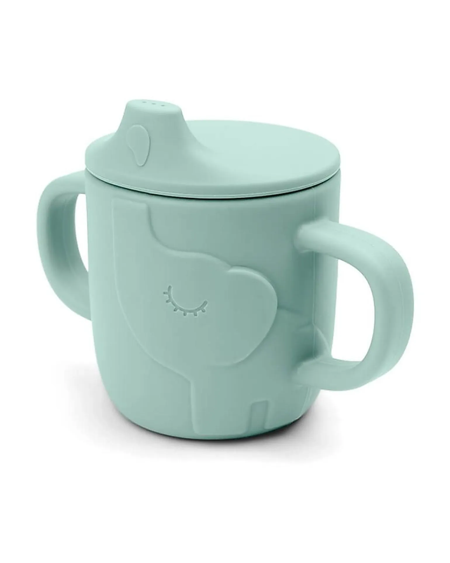 Tazza con Beccuccio Peekaboo - Elphee - Blu - 100% Silicone Alimentare - con Due Manici
