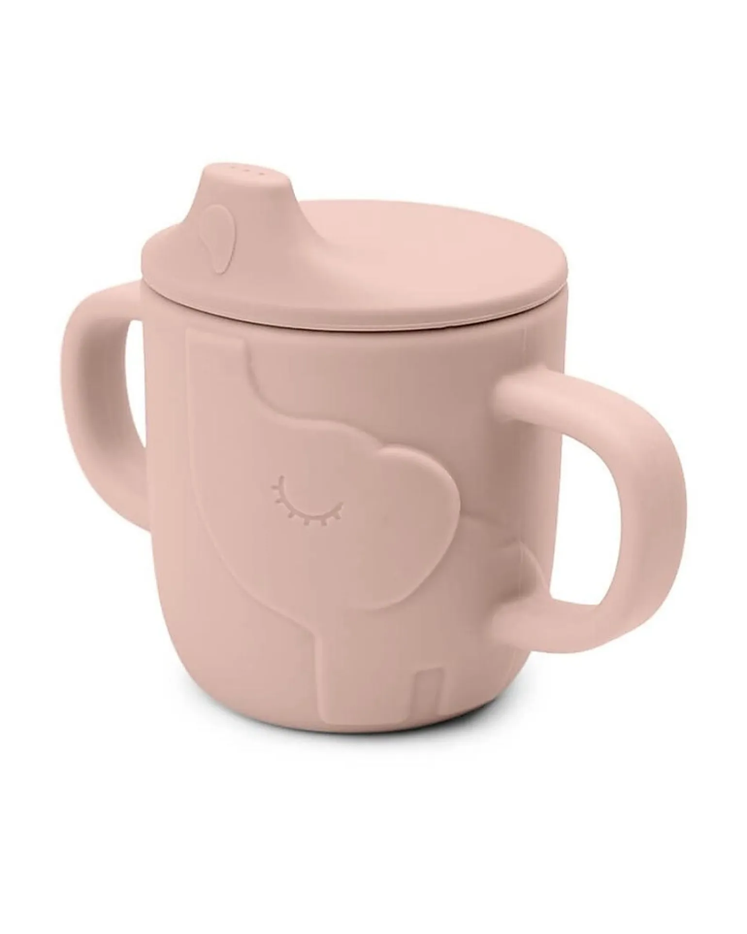 Tazza con Beccuccio Peekaboo - Elphee - Cipria - 100% Silicone Alimentare - con Due Manici