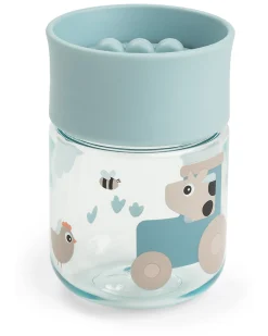 Tazza da Apprendimento con Bordo per Bere a 360° - Antigoccia - Tiny Farm - Blu - 260 ml - 9m+