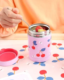 Thermos Porta Cibo in Acciaio Inossidabile - 300 ml - Ciliegie