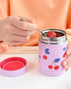 Thermos Porta Cibo in Acciaio Inossidabile - 300 ml - Ciliegie