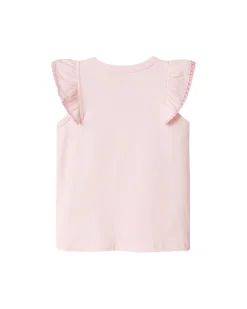 Top con Maniche Volant - Anguria - Rosa - Cotone