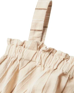 Top con Spalline Larghe Fimy - Righe - Avorio - 100% Cotone
