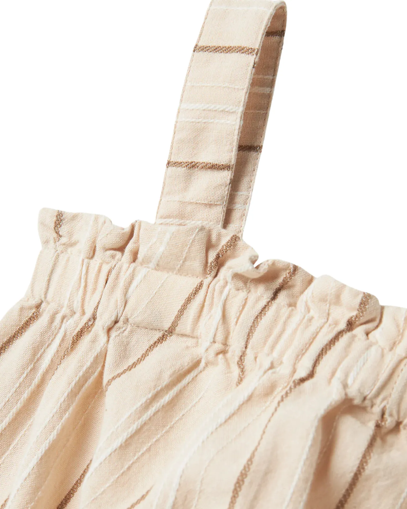 Top con Spalline Larghe Fimy - Righe - Avorio - 100% Cotone