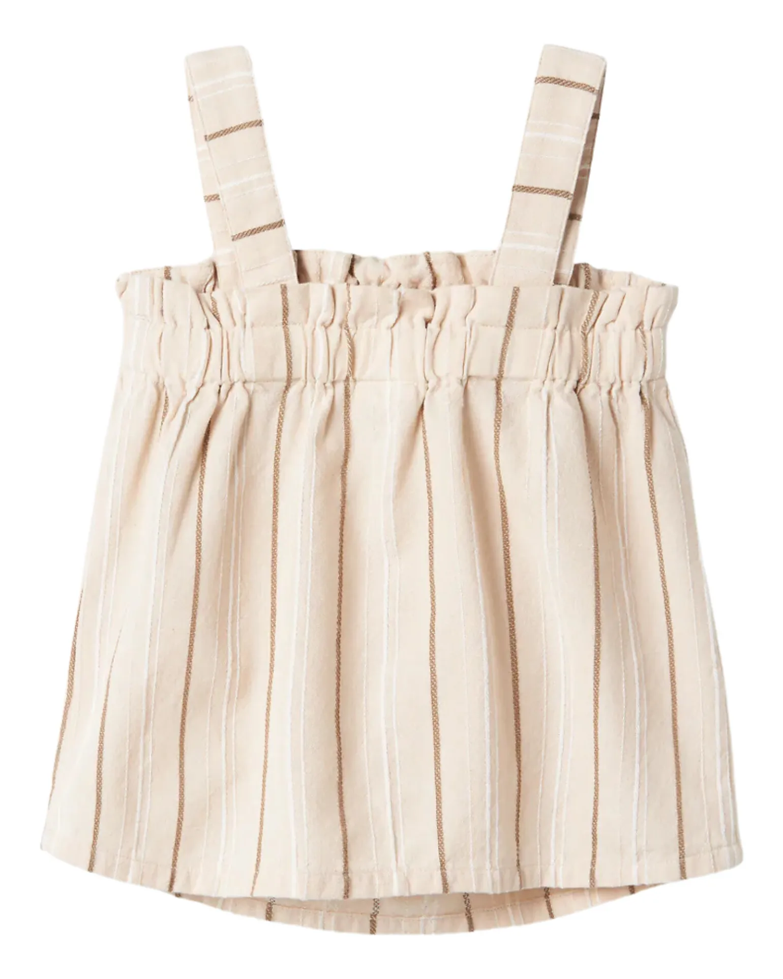 Top con Spalline Larghe Fimy - Righe - Avorio - 100% Cotone