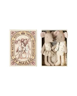 Topini Gemelli Reali - Sorellina e Fratellino in Scatola - Altezza 11 cm