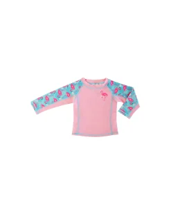 Top Maniche Lunghe da Bagno - Rash Guard per Neonato - Franny il Fenicottero