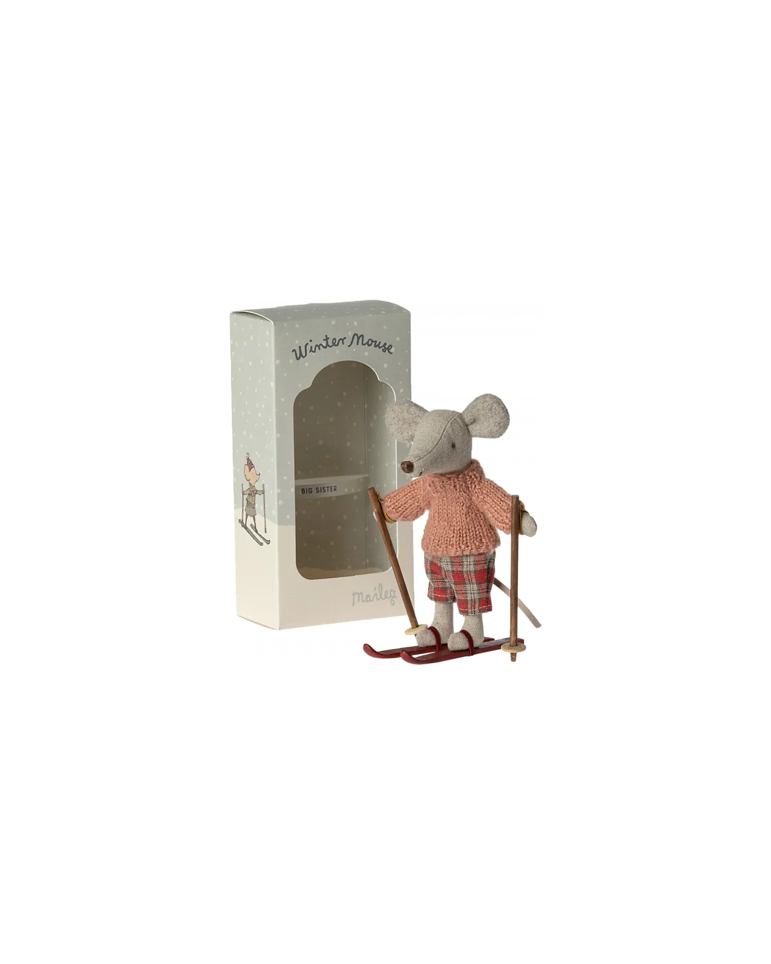 Topo D'inverno - Sorella Maggiore - con Sci - Altezza 13 cm