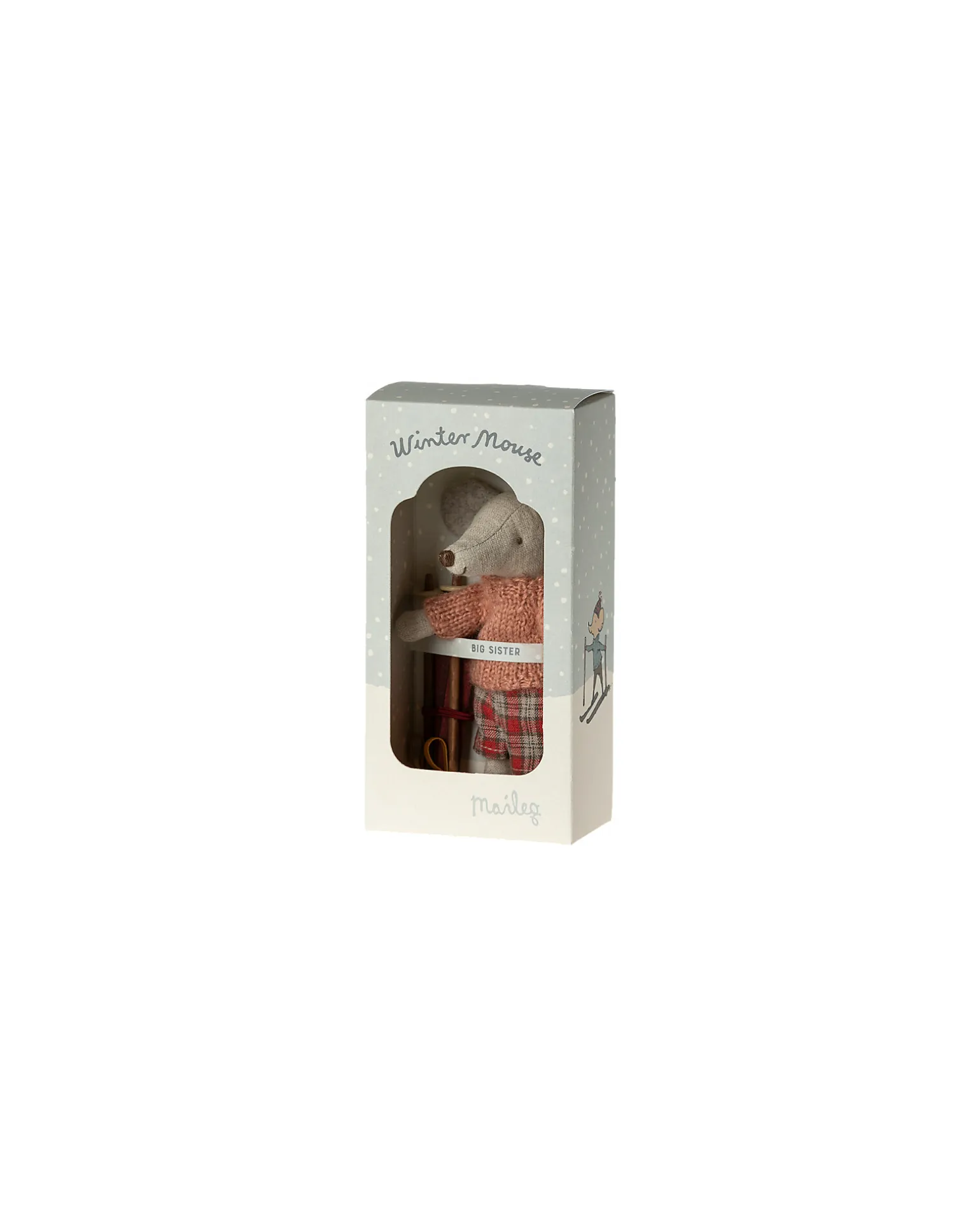 Topo D'inverno - Sorella Maggiore - con Sci - Altezza 13 cm