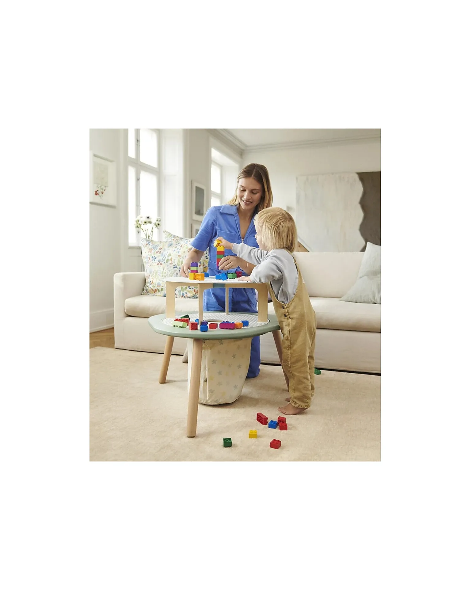 Torre delle Costruzioni - per Mattoncini Grandi e Piccoli - Adatta a Tavolo da Gioco MuTable V2
