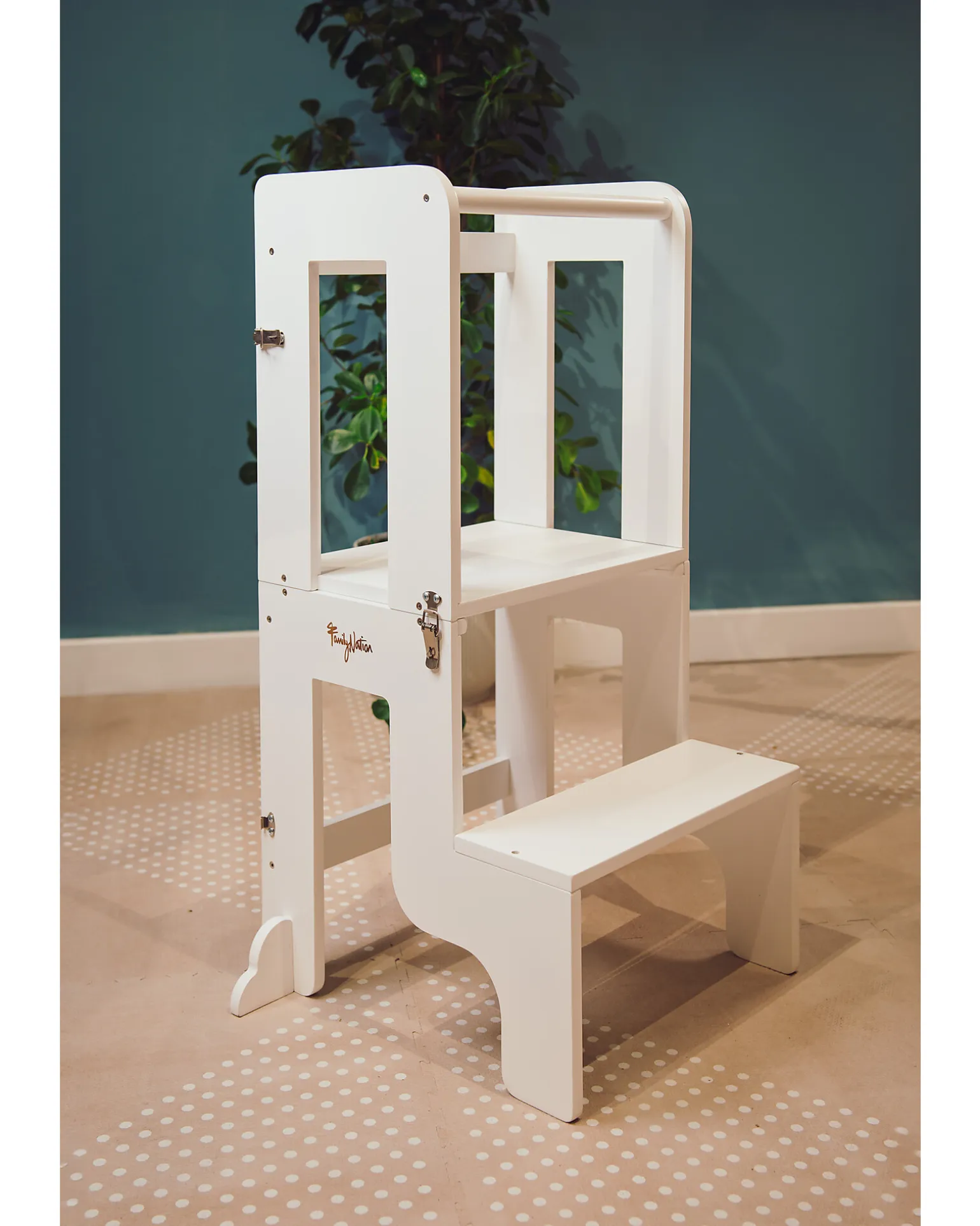 Torre Montessori 2 in 1 - Bianco - Convertibile in Tavolo+Sedia