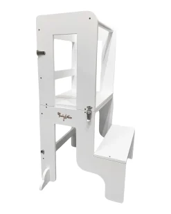 Torre Montessori 2 in 1 - Bianco - Convertibile in Tavolo+Sedia
