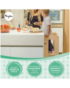 Torre Montessori 2 in 1 - Natural - Convertibile in Tavolo+Sedia