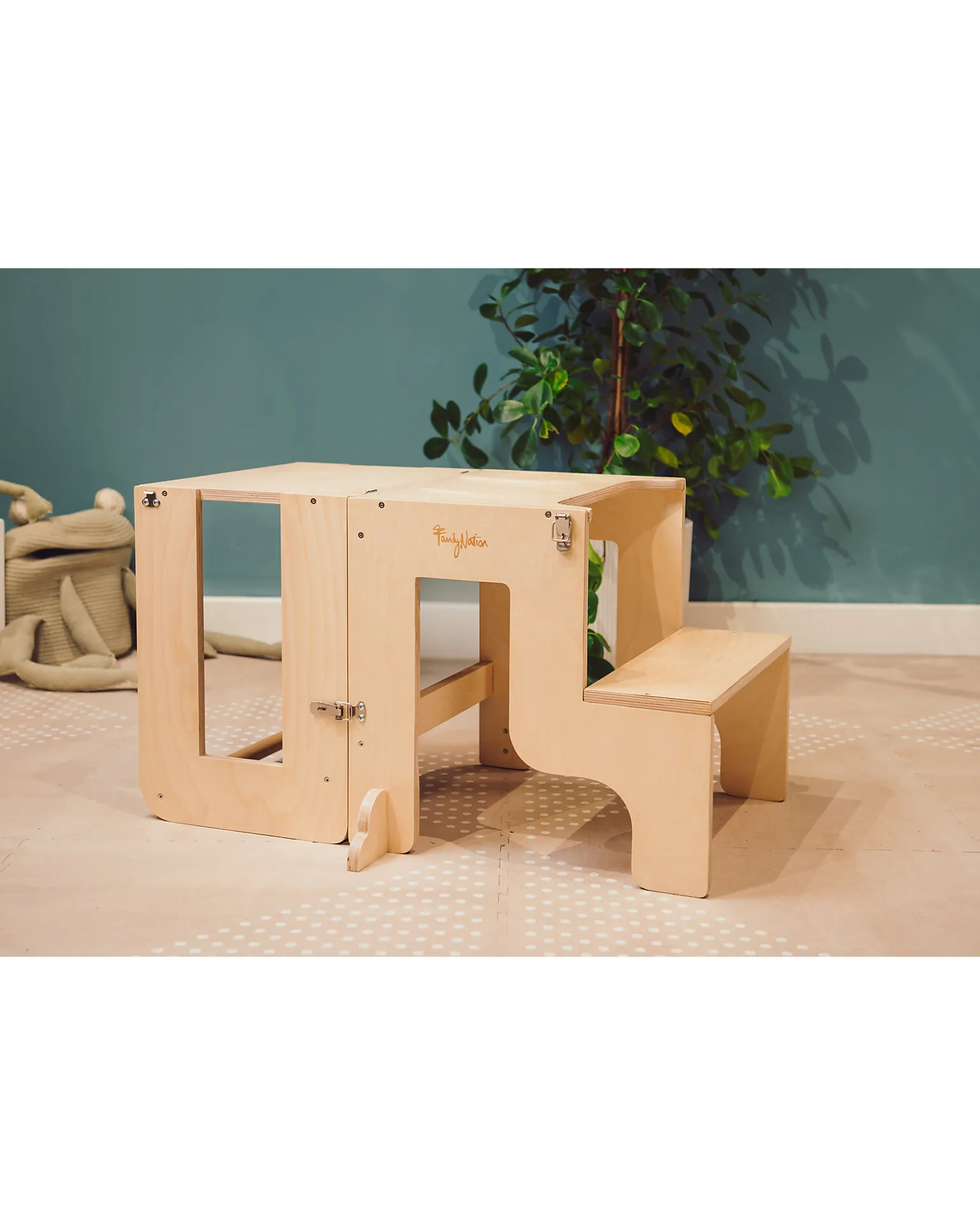 Torre Montessori 2 in 1 - Natural - Convertibile in Tavolo+Sedia