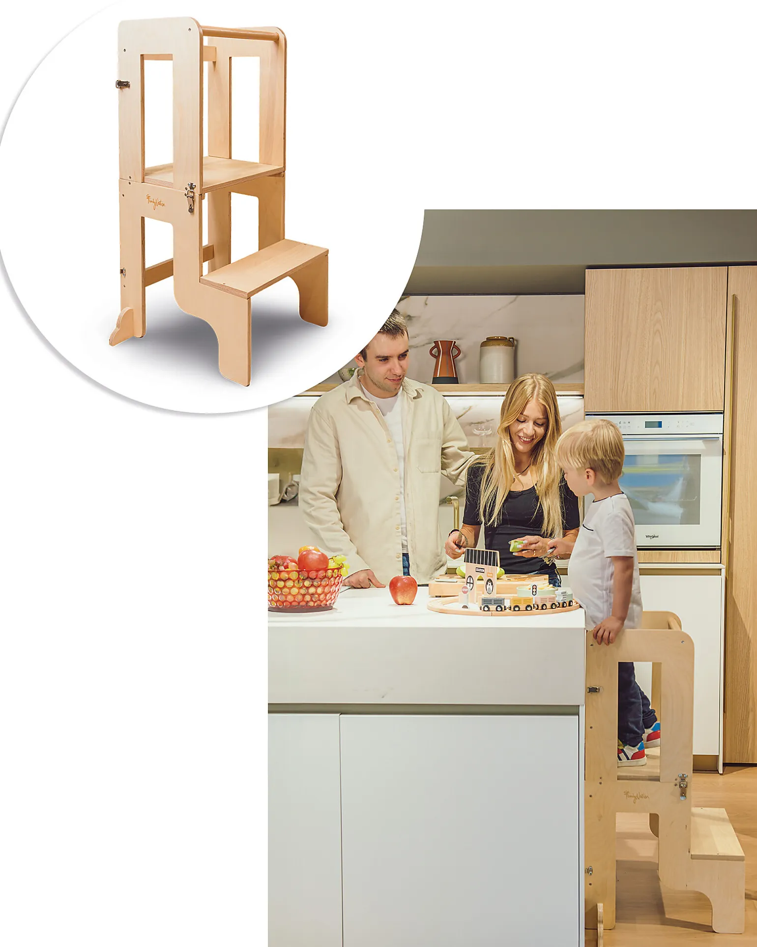 Torre Montessori 2 in 1 - Natural - Convertibile in Tavolo+Sedia