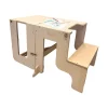 Torre Montessori 3 in 1 - Natural - Lavagna Magnetica e Convertibile in Tavolo+Sedia