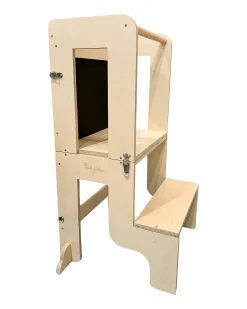 Torre Montessori 3 in 1 - Natural - Lavagna Magnetica e Convertibile in Tavolo+Sedia