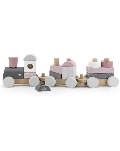 Trenino Giocattolo in Legno FSC - Rosa - 18+ m