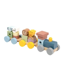 Trenino in Legno - Animali - 16 Pezzi - 31,9 x 7 x 9,1 cm - 18m+