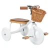Triciclo Legno ed Ecopelle con Cestino - Bianco - Dai 3 anni