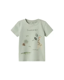 T-Shirt - Verde Acqua - Animali - Cotone Bio